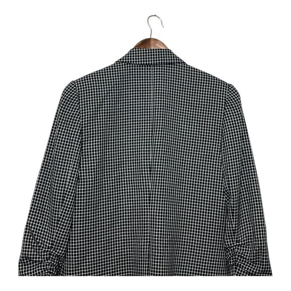 1.STATE Plaid Ruched Sleeve Blazer Women’s Small Black Career Office Checkered - Picture 6 of 10